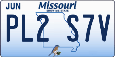 MO license plate PL2S7V