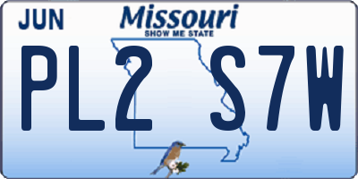 MO license plate PL2S7W