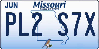 MO license plate PL2S7X