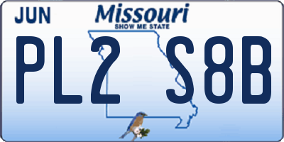 MO license plate PL2S8B