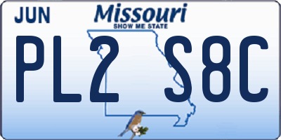MO license plate PL2S8C