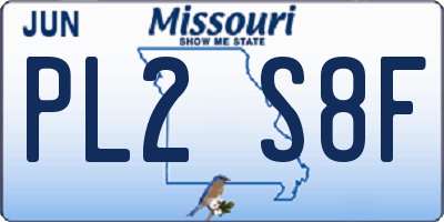 MO license plate PL2S8F