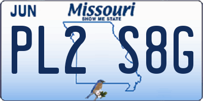 MO license plate PL2S8G