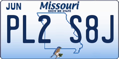 MO license plate PL2S8J
