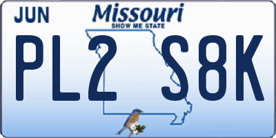 MO license plate PL2S8K