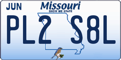 MO license plate PL2S8L