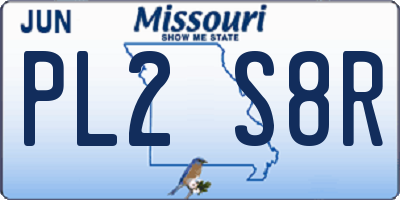 MO license plate PL2S8R