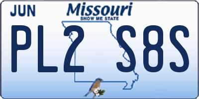 MO license plate PL2S8S