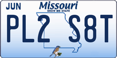 MO license plate PL2S8T