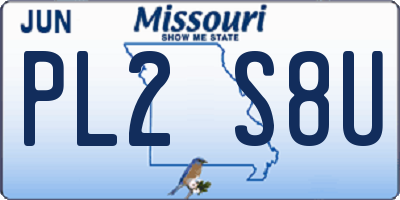MO license plate PL2S8U