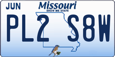 MO license plate PL2S8W
