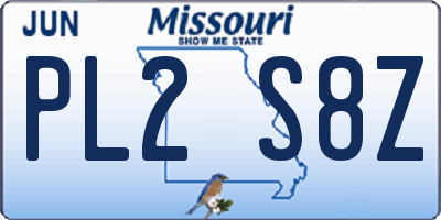 MO license plate PL2S8Z