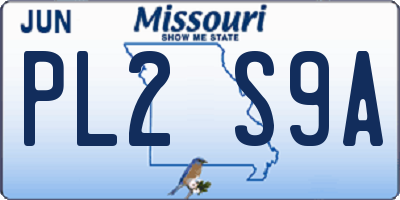MO license plate PL2S9A