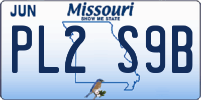 MO license plate PL2S9B