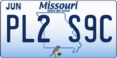 MO license plate PL2S9C