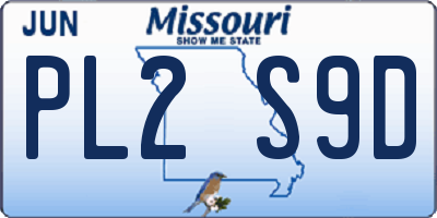 MO license plate PL2S9D