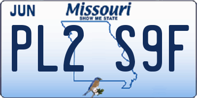 MO license plate PL2S9F