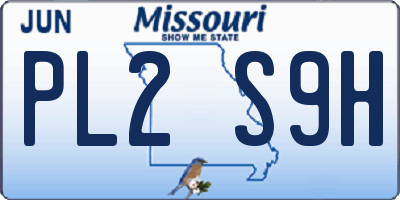 MO license plate PL2S9H
