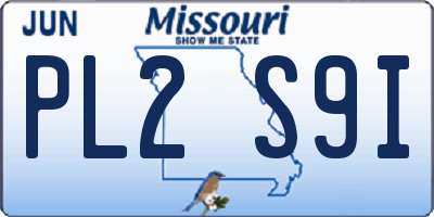 MO license plate PL2S9I