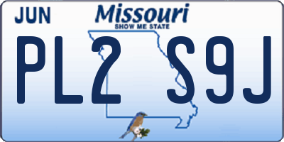 MO license plate PL2S9J