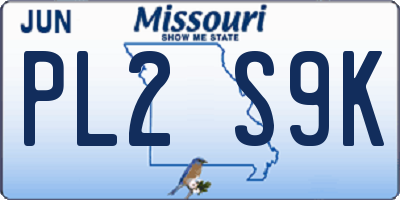 MO license plate PL2S9K