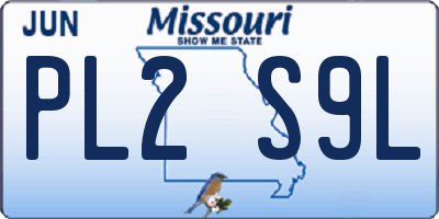 MO license plate PL2S9L