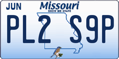 MO license plate PL2S9P