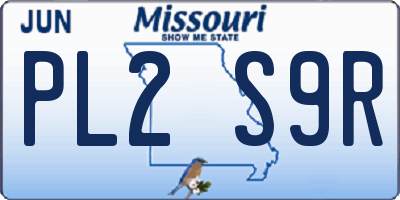 MO license plate PL2S9R