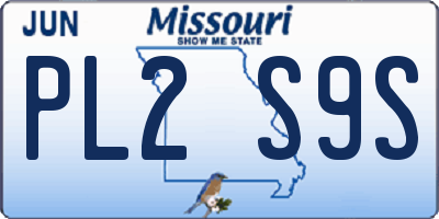 MO license plate PL2S9S