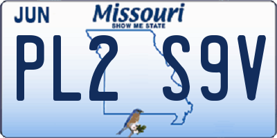 MO license plate PL2S9V