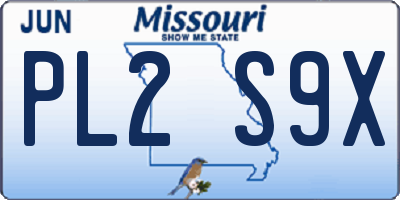 MO license plate PL2S9X