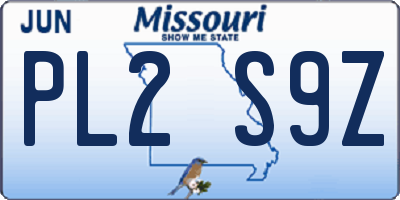 MO license plate PL2S9Z