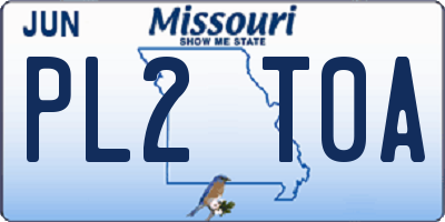 MO license plate PL2T0A