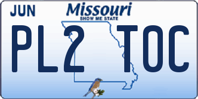 MO license plate PL2T0C