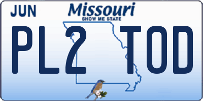 MO license plate PL2T0D
