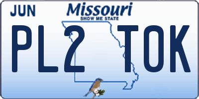 MO license plate PL2T0K