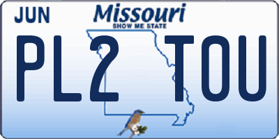 MO license plate PL2T0U