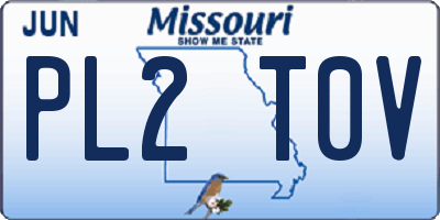 MO license plate PL2T0V