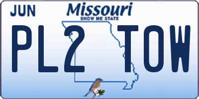 MO license plate PL2T0W