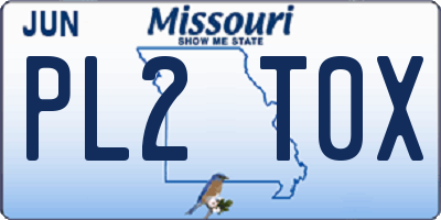 MO license plate PL2T0X