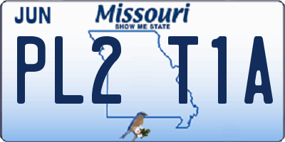 MO license plate PL2T1A