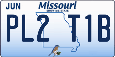 MO license plate PL2T1B