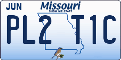 MO license plate PL2T1C