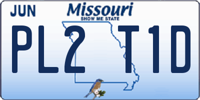 MO license plate PL2T1D