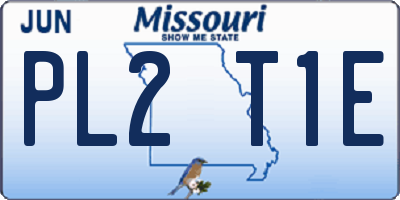 MO license plate PL2T1E