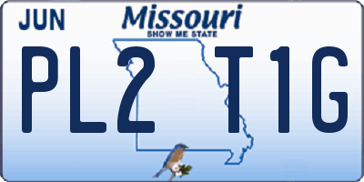 MO license plate PL2T1G