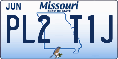 MO license plate PL2T1J
