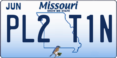 MO license plate PL2T1N