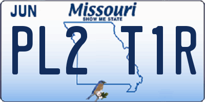 MO license plate PL2T1R