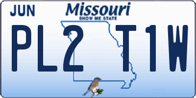 MO license plate PL2T1W